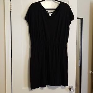 H&M Basic Black Dress w/Pockets - Size XL